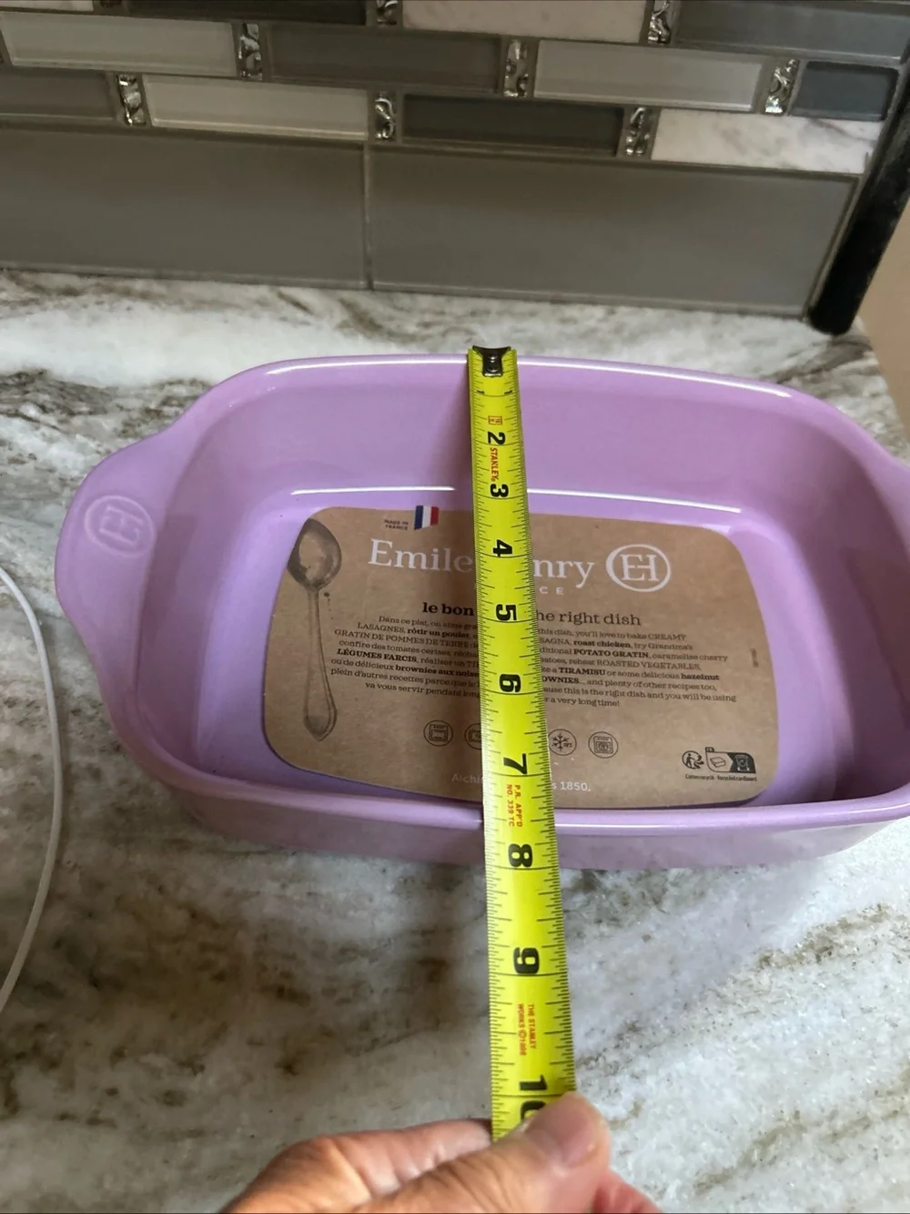 Emile Henry 8x 10 RectangleBaking Dish In Unreleased Mauve Pink Purple France